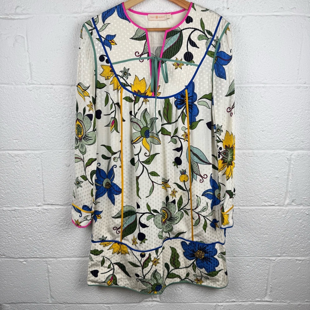 Tory Burch Floral Tunic Dress Size 4 Boho Print